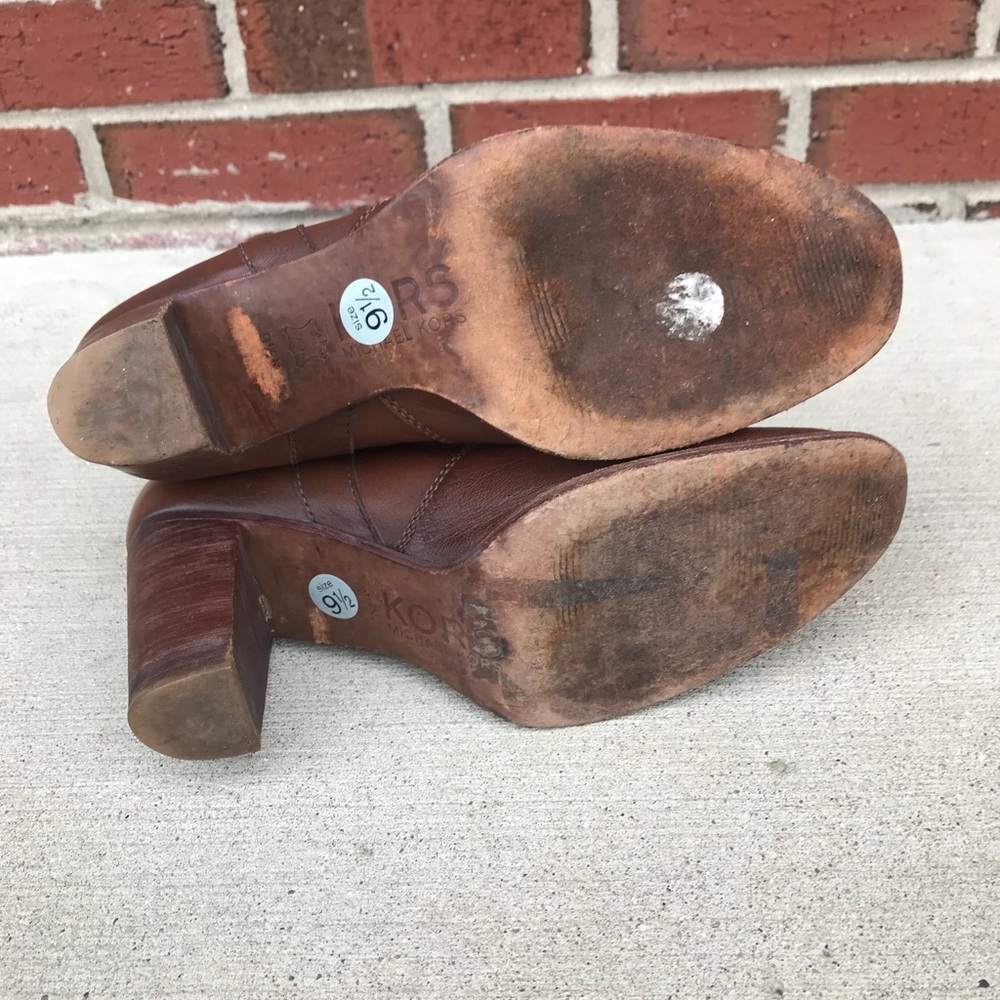 Michael Kors Brown Leather Western Boots 9.5 B - Picture 7 of 8